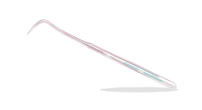 Dental explorer tool with a thin, angled tip for precise examination and diagnostics in oral care