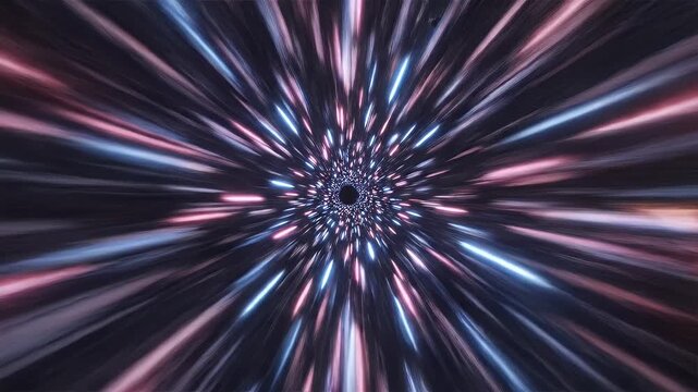 A vibrant, abstract digital artwork depicts a swirling vortex of light and color, creating a sense of motion and otherworldly energy.
