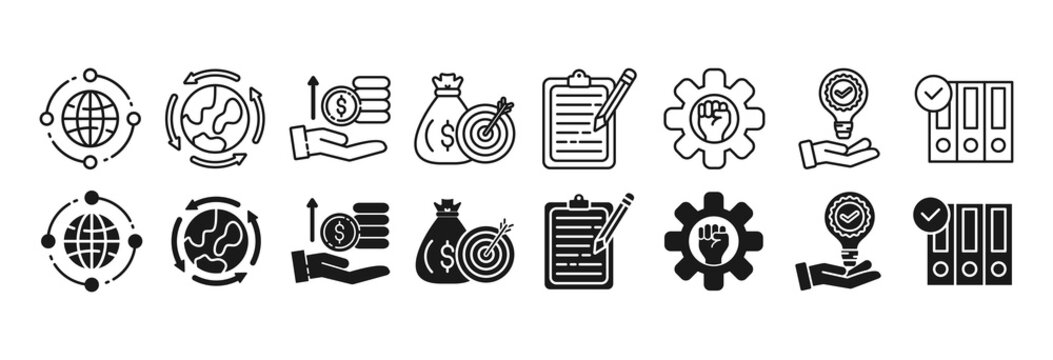 Ifrs icon set. Global and network symbol.