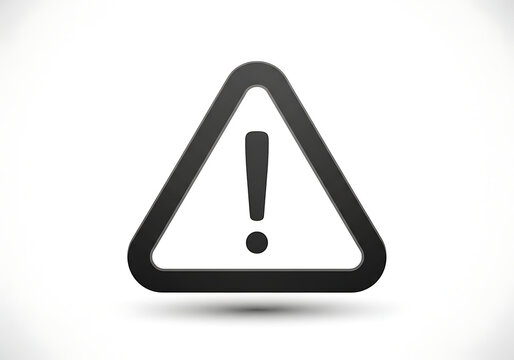 Black and white exclamation point hazard warning sign icon with exclamation attention information triangle security emergency industrial notification