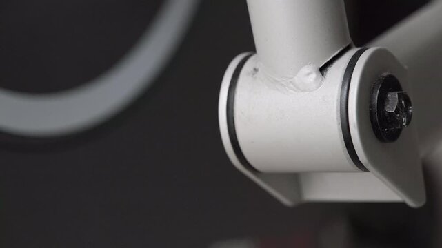 Bicycle frame showing the bottom bracket joint and weld detail