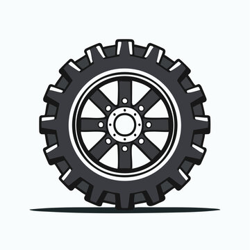 Tractor Tire and Rim Illustration