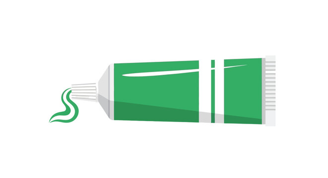 Green toothpaste tube with cap off.
