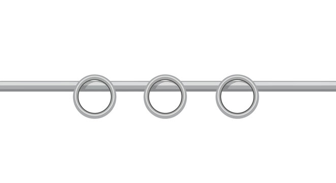 Three metal rings on a rod.