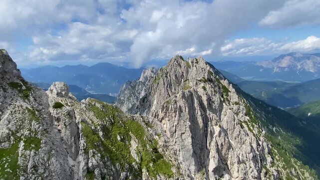 Mountain pass Mangart saddle in the Julian Alps, Strmec na Predelu, Tolmin, Slovenia