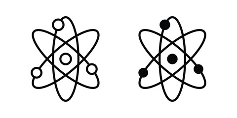 atom sign concept. solid and line symbols © David