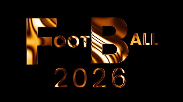 Football 2026 unique creative text design with golden curve lines flow animation video
