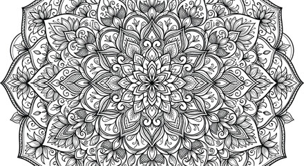 Seamless abstract floral mandala vector ornament pattern with vintage decorative frame design © Tipu Sultan official