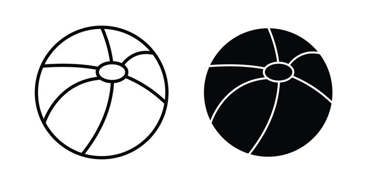 Beach ball icon concept. solid and line symbols