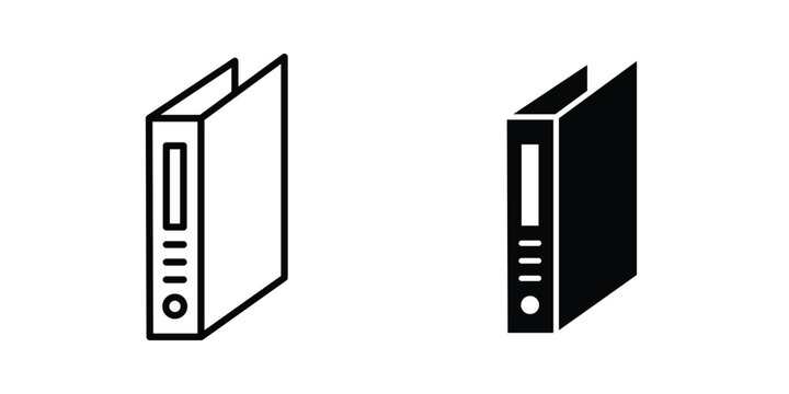 Binder icon concept. solid and line symbols