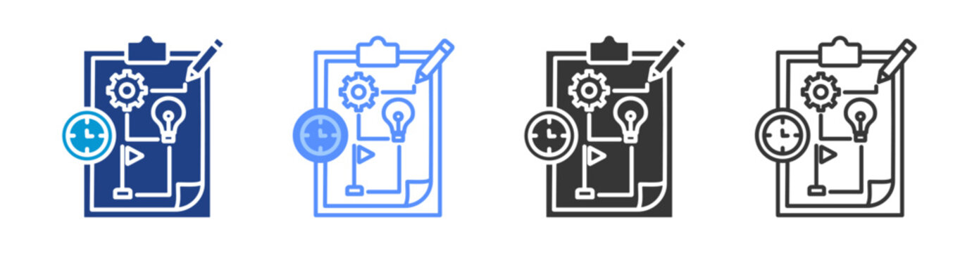 strategy icon set multiple style collection	