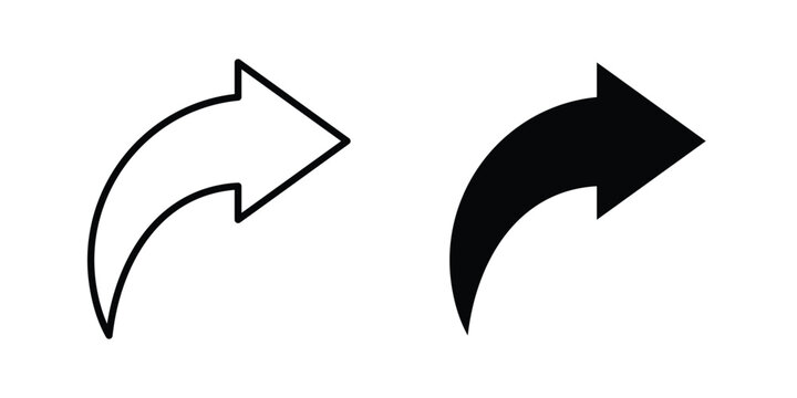 Forward icon concept. solid and line symbols