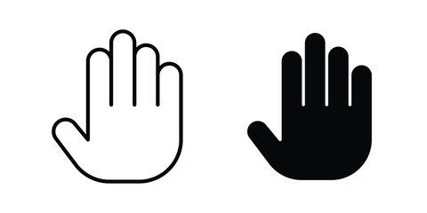 Obraz premium Hand icon concept. solid and line symbols