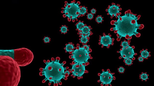 Dark Epidemic Virus Particle Overlay Alpha Channel for Medical Motion Graphics