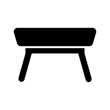 Pommel horse icon. Sports and gymnastics filled symbol. Black and white.