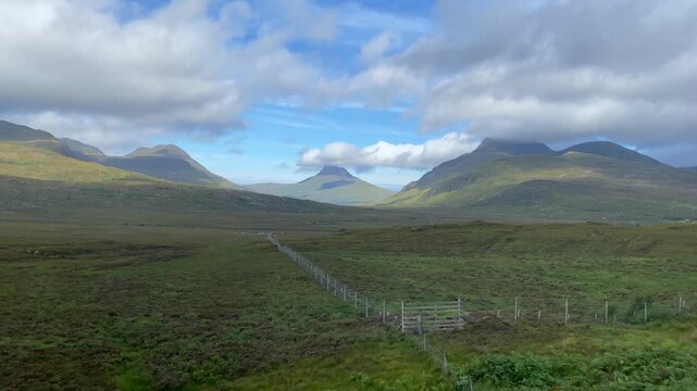 Ben Mor Coigach dominates the landscape north of Ullapool, Scotland