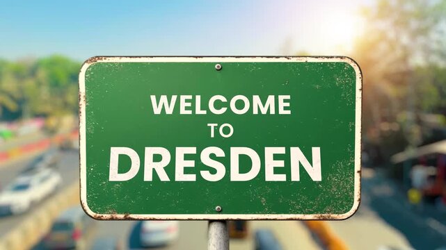 green highway road signs welcoming travelers to iconic destinations in Germany