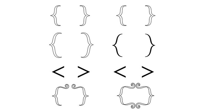 Ornate Brackets and Parentheses Collection, Decorative Punctuation Symbols