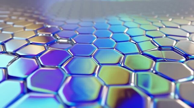 Smooth liquid crystal patterns evolve gradually beneath luminous reflections creating elegant futuristic material atmosphere beautifully