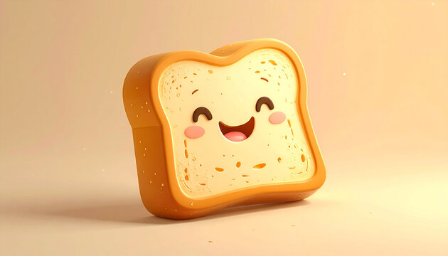 Smiling toast slice illustration