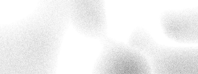 Fototapeta premium Texture of transparent, matte white and grey frosted glass, blur effect. Noise distress grain grit background. Rough gradient wall pattern modern effect. Gray dots forming abstract cloudy shapes on wh