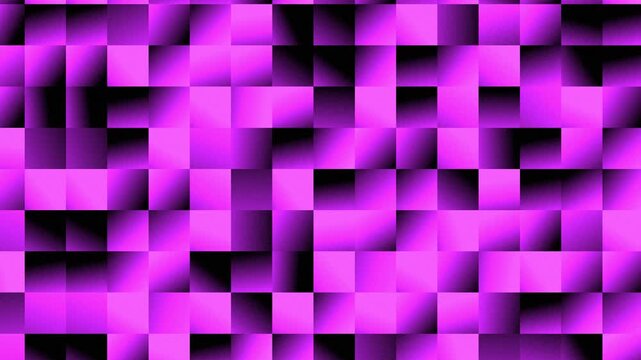 geometric grid of purple/magenta and black squares with gradient shading, creating a 3D block-like effect