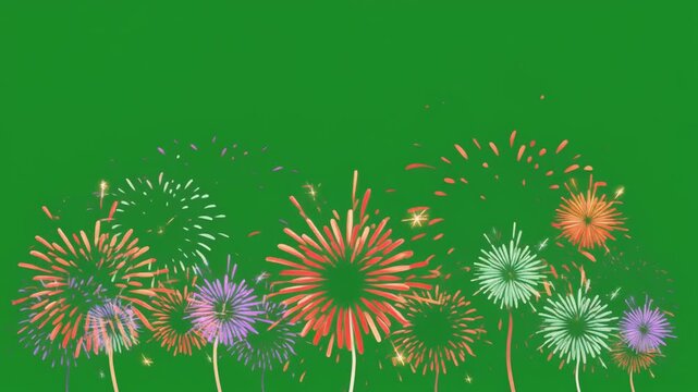 Colorful Fireworks Display with Festive Bursts &ndash; Celebration Visual for Editorial, Lifestyle, or Branding Themes