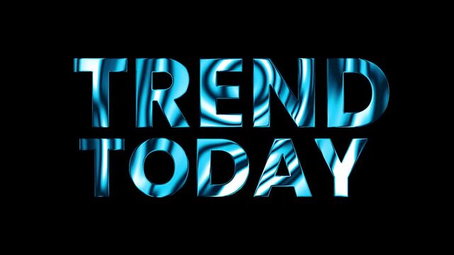 Trend today text design with golden blue glass curve lines animation