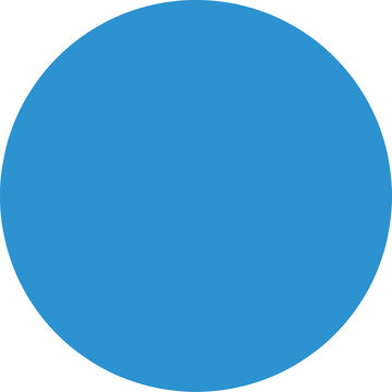 Solid blue circle on white background, simple geometric shape