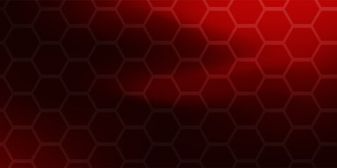 Fototapeta premium Abstract dark red and black hexagon background with geometric honeycomb pattern and gradient effect vector illustartion eps 10 benner poster