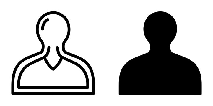 User Icons, Person Silhouette, Avatar Symbols, Profile Graphics, Human Outline, Headshot Icons, Identity Icons, Vector Set