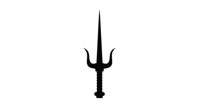 Sai weapon silhouette on a white background