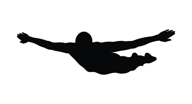 Man in superman pose silhouette