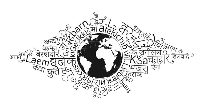 Global Communication Concept with World Map and Typography