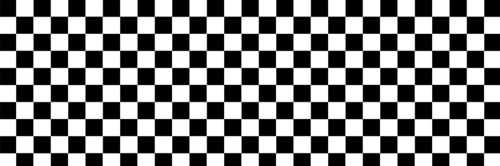 Fototapeta premium Race flags or checkerboard background. Chess game or rally sport car competition wallpaper. Tilted black and white squares pattern. Banner with checkered texture