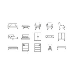 Fototapeta premium Furniture icons set