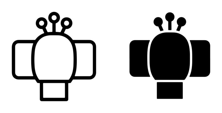 Robot Head Icon, Futuristic Android Symbol, AI Technology Concept, Simple Vector Graphics