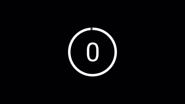 3 Second countdown timer animation video. 3 to 1 countdown video with transparent background with alpha channel.
