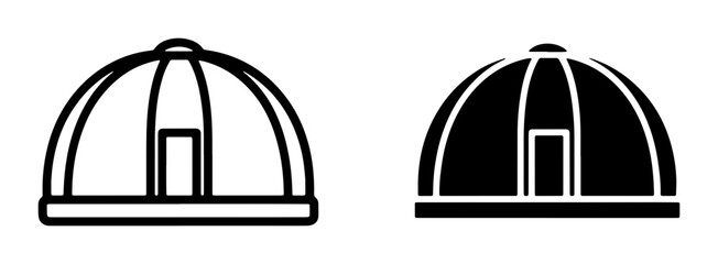Dome Tent Icons, Camping Shelter Symbols, Outdoor Gear Vector Graphics, Minimalist Design © Faria