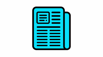 Fototapeta premium Newspaper Icon Representing Daily News Information and Journalistic Content for Digital Media
