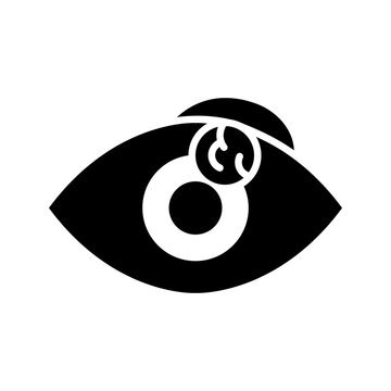 Conjunctivitis eye icon. Healthcare and ophthalmology filled symbol. Black and white.