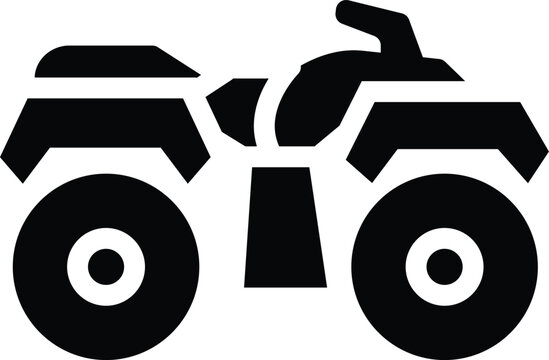 Atv Icon &ndash; Black glyph Vector Illustration Isolated on White Background. Editable Vector for UI, App, Web, Print