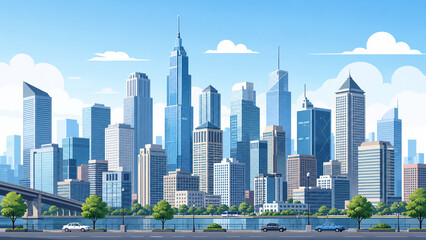 Obraz premium downtown chicago skyline