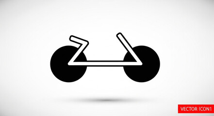 Simple line art icon of a bicycle with two wheels. © Cakung