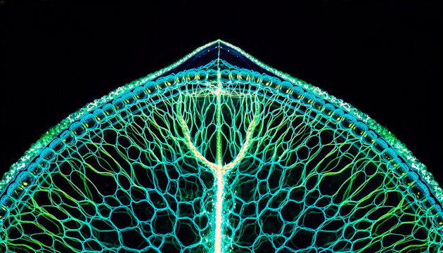 Fluorescence micrograph of organized plant root or shoot tip cross-section