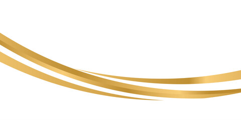 Obraz premium Golden swooshes wave element with a metallic gradient for a luxurious border or footer on a certificate, banner, or invitation