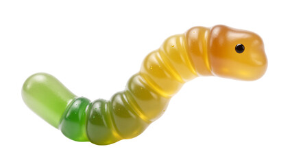Naklejka premium Colorful gummy worm candy isolated on white