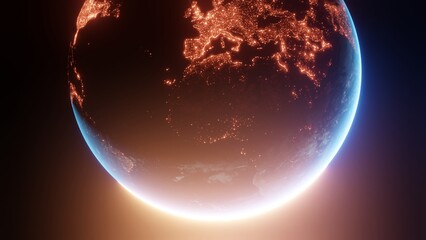 Earth at Night: Glowing Cities Illuminating the Planet from Space © Qasim