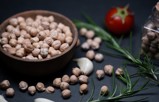 Still life of dried chickpeas