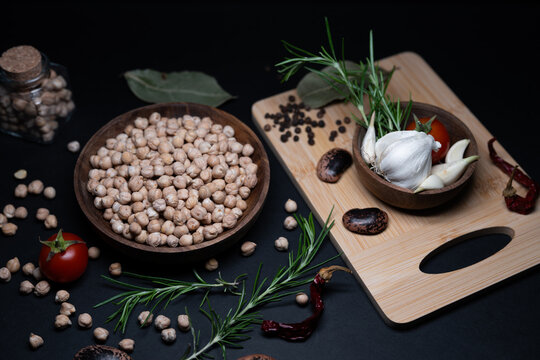 Still life of dried chickpeas